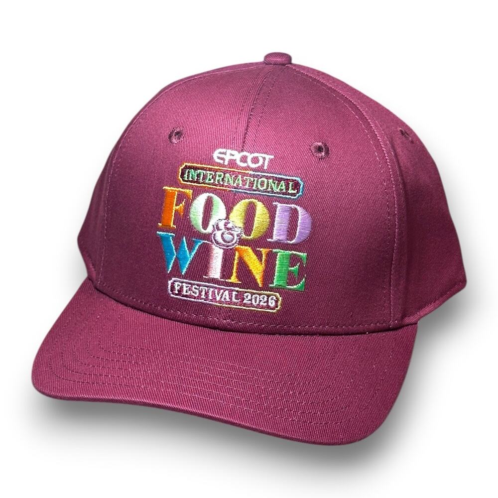 Disney Parks 2026 Epcot International Food & Wine Festival Logo Hat New